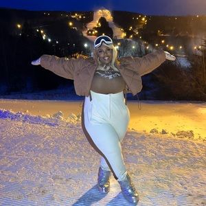 Plus Size Ski Snow Scuba Set w Matching Bubble Coat & Knit Body suit - 3x